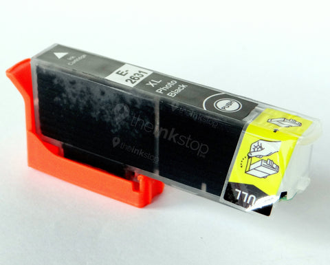 Compatible EPSON T2631XL PHOTO BLACK HIGH CAPACITY Ink Cartridge (CHIPPED + INK LEVEL)