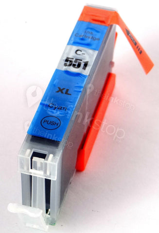 Compatible CANON CLI-551C XL CYAN Ink Cartridge (CHIPPED+INK LEVEL)