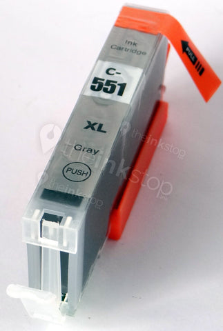 Compatible CANON CLI-551GY XL GREY Ink Cartridge (CHIPPED+INK LEVEL)