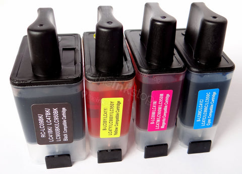 1 FULL SET Compatible BROTHER LC900 BLACK, CYAN, MAGENTA, YELLOW Ink Cartridges
