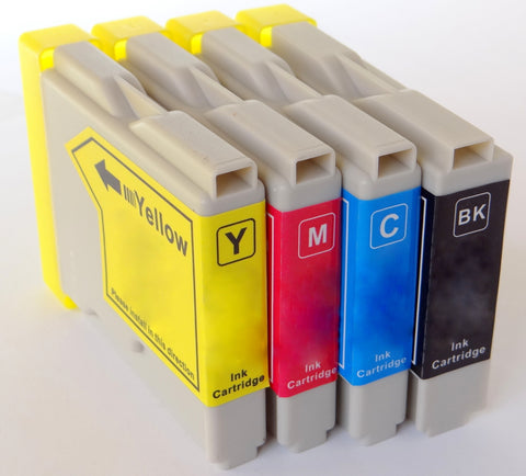 1 FULL SET Compatible BROTHER LC970 BLACK, CYAN, MAGENTA,YELLOW Ink Cartridges