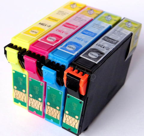 1 FULL SET Compatible EPSON T1285 (Replaces Epson T1285 Fox Cartridges)