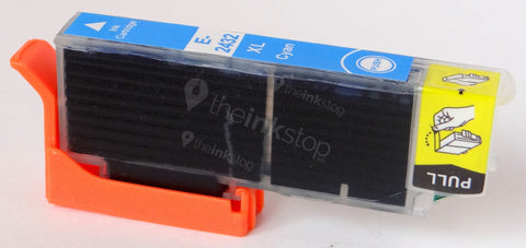 Compatible EPSON T2432XL CYAN HIGH CAPACITY Ink Cartridge (CHIPPED + INK LEVEL)