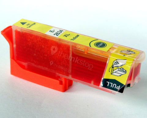 Compatible EPSON T2634XL YELLOW HIGH CAPACITY Ink Cartridge (CHIPPED + INK LEVEL)