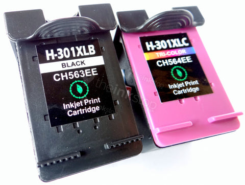 1 FULL SET Remanufactured HP 301XL BLACK & HP 301XL TRI-COLOUR HIGH CAPACITY Ink Cartridges