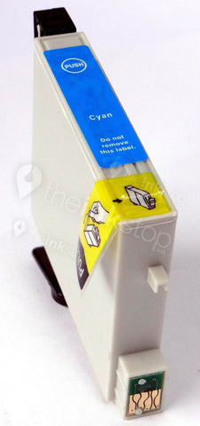 Compatible EPSON T0802 CYAN Ink Cartridge (CHIPPED + INK LEVEL)