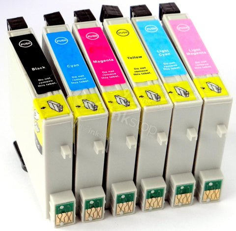 1 FULL SET Compatible EPSON T0807 (Replaces Epson C13T080740 Hummingbird Cartridges)