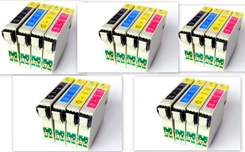 5 Full Sets Compatible Epson T0715 (Replaces Epson T0711-14 Cheetah Cartridges)