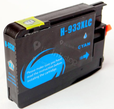 Compatible HP 933 XL CYAN HIGH CAPACITY Ink Cartridge (CHIPPED+INK LEVEL)