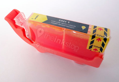 Compatible CANON CLI-521Y YELLOW Ink Cartridge (CHIPPED+INK LEVEL)