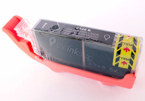 Compatible CANON CLI-526BK BLACK Ink Cartridge (CHIPPED+INK LEVEL)