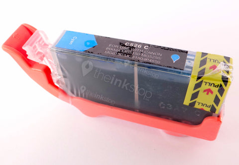 Compatible CANON CLI-526C CYAN Ink Cartridge (CHIPPED+INK LEVEL)