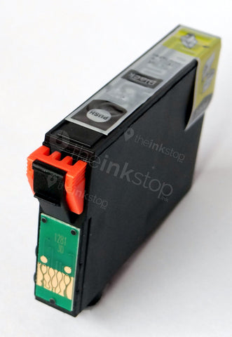 Compatible EPSON T1281 BLACK Ink Cartridge (CHIPPED + INK LEVEL)