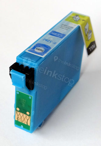 Compatible EPSON T1282 CYAN Ink Cartridge (CHIPPED + INK LEVEL)