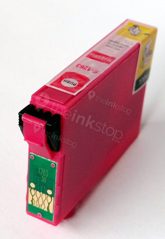 Compatible EPSON T1283 MAGENTA Ink Cartridge (CHIPPED + INK LEVEL)
