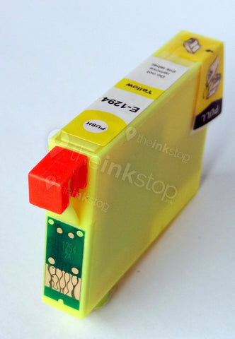Compatible EPSON T1294 YELLOW HIGH CAPACITY Ink Cartridge (CHIPPED + INK LEVEL)