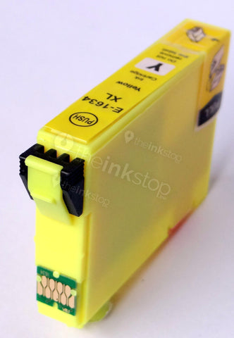 Compatible EPSON T1634XL YELLOW HIGH CAPACITY Ink Cartridge (CHIPPED + INK LEVEL)