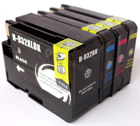 1 FULL SET Compatible HP 932XL BK & HP 933XL C/M/Y HIGH CAPACITY Ink Cartridges(CHIPPED+INK LEVEL)