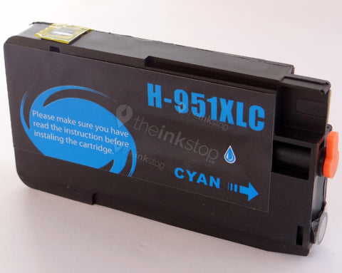 Compatible HP 951 XL CYAN HIGH CAPACITY Ink Cartridge (CHIPPED+INK LEVEL)