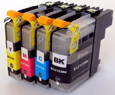 1 FULL SET Compatible BROTHER LC123(new chip) BLACK, CYAN, MAGENTA, YELLOW Ink Cartridges
