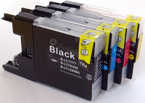 1 FULL SET Compatible High Capacity BROTHER LC1220/LC1240/LC1280XL - 4 Colour Ink Cartridge