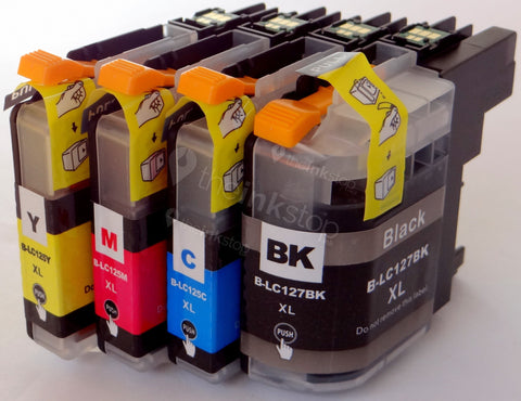 1 FULL SET Compatible BROTHER LC127/LC125 XL BLACK, CYAN, MAGENTA, YELLOW Ink Cartridges