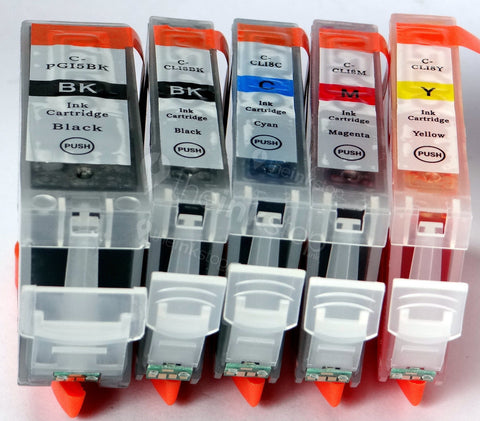 1 FULL SET Compatible CANON PGI-5BK Black&CLI-8 BK/C/M/Y Ink Cartridge (CHIPPED+INK LEVEL)