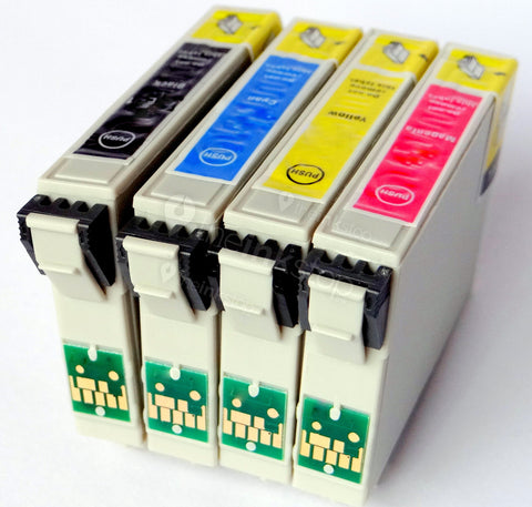 1 FULL SET Compatible EPSON T0556 (T0551/2/3/4) Ink Cartridges (CHIPPED + INK LEVEL)
